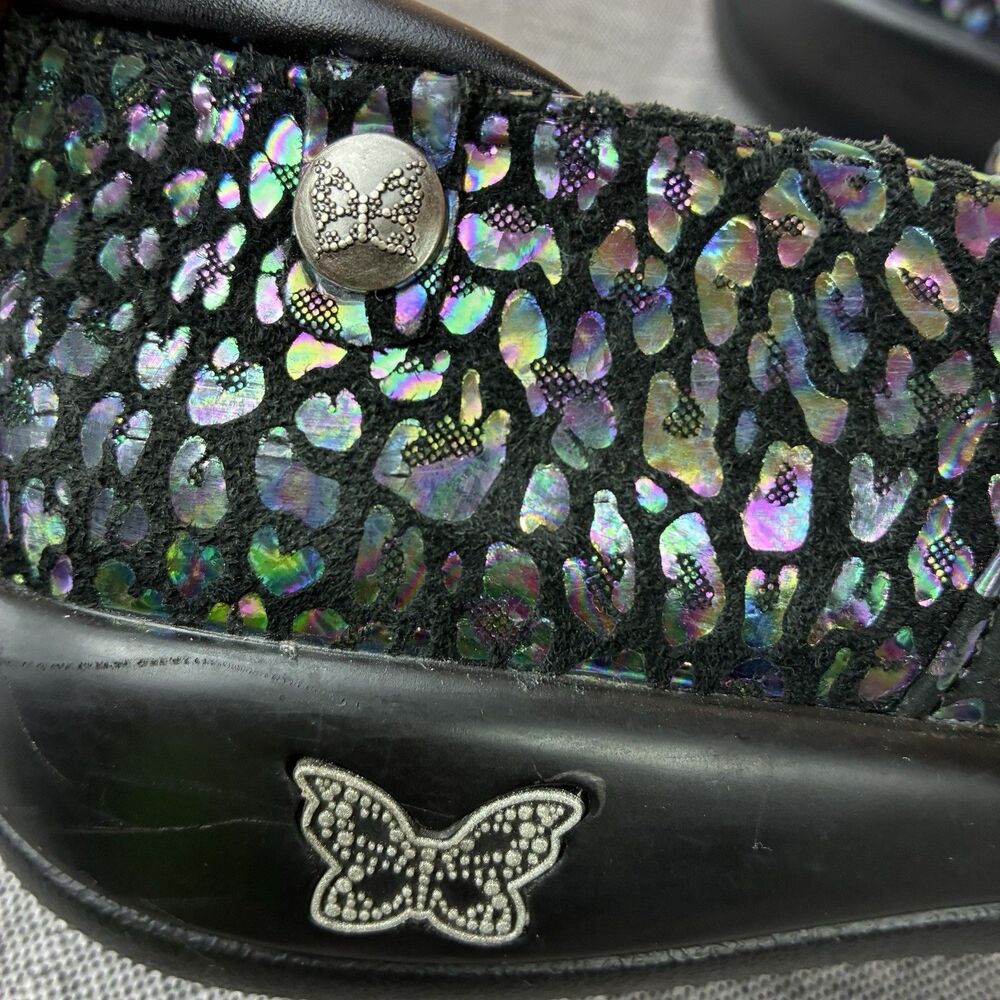 Alegria Womens Comfort Shoes Size 38 US 8.5 Kel Black Purple Blue Shimmery - Picture 4 of 8